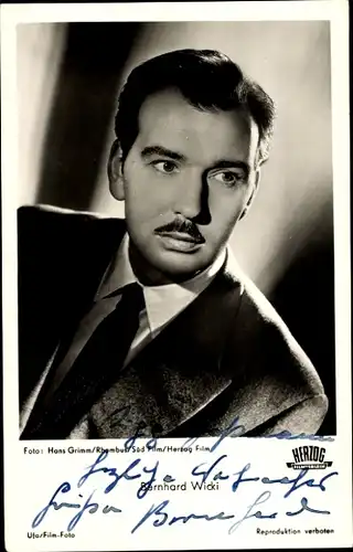 Ak Schauspieler Bernhard Wicki, Portrait, Autogramm