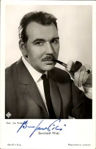 Ak Schauspieler Bernhard Wicki, Portrait, Autogramm