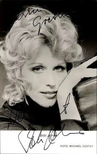 Ak Schauspielerin Bibi Johns, Autogramm