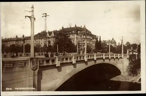 Ak Gera in Thüringen, Heinrichsbrücke