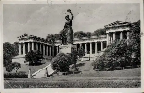 Ak München, Bavaria mit Ruhmeshalle