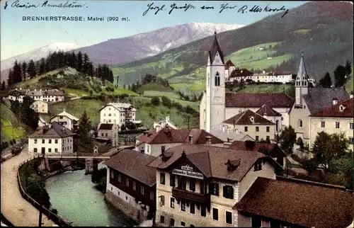 Ak Matrei in Tirol, Gesamtansicht, Brennerstraße