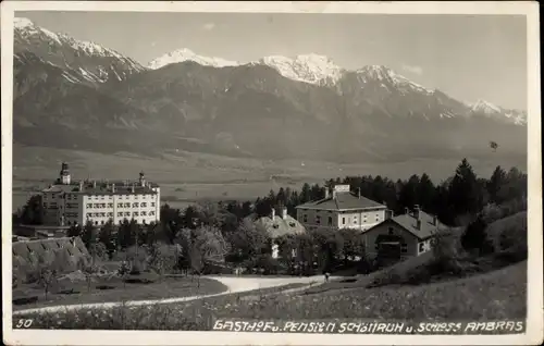 Foto Ak Amras Innsbruck in Tirol, Schloss Ambras, Gasthof und Pension Schönruh