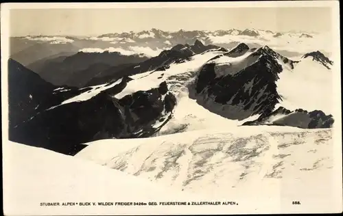 Ak Tirol, Blick von Wildem Freiger auf Stubaier Alpen, Feuersteine, Zillerthaler Alpen
