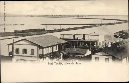 Ak Port Tewfik Hafen von Suez Ägypten, Suezkanal