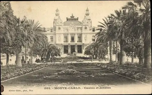 Ak Monte Carlo Monaco, Casino, Gärten