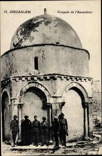 Ak Jerusalem Israel, Omar-Moschee mit Becken, Kapelle St. Helena