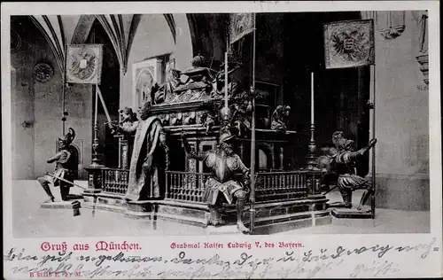 Ak München, Grabmal Kaiser Ludwig V. des Bayern