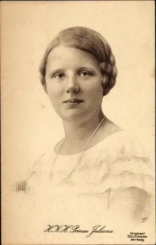 Ak Prinzessin Juliana der Niederlande, Portrait