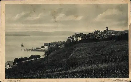 Ak Meersburg am Bodensee, Blick vom Wetterkreuz