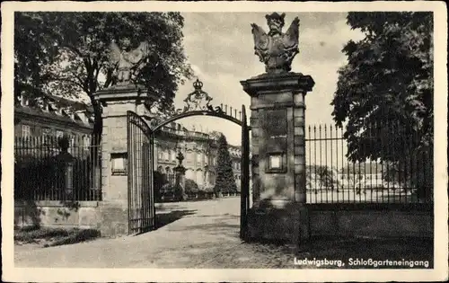 Ak Ludwigsburg in Württemberg, Schlossgarteneingang