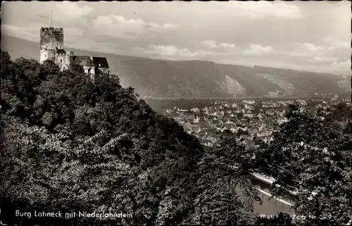 Ak Oberlahnstein Lahnstein am Rhein, Burg Lahneck, Niederlahnstein