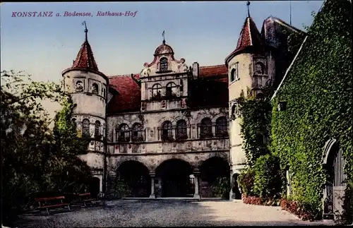 Ak Konstanz am Bodensee, Rathaus, Hof