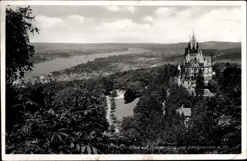 Ak Königswinter am Rhein, Drachenfels, Drachenburg