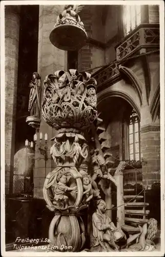 Ak Freiberg in Sachsen, Tulpenkanzel im Dom