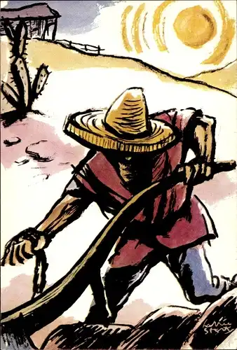 Ak Us and Them, Primitive Arbeitsmethoden in den Entwicklungsländern