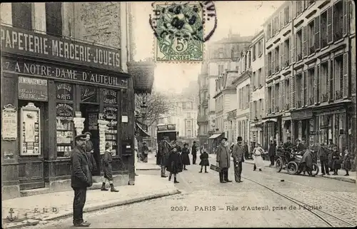 Ak Paris XVIe Passy, Rue d'Auteuil, entnommen aus der Kirche