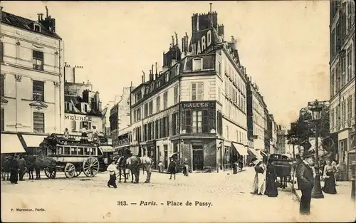 Ak Paris XVIe Passy, Place de Passy, Halles