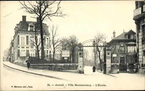 Ak Paris XVI Passy Auteuil, Villa Montmorency, Eingang