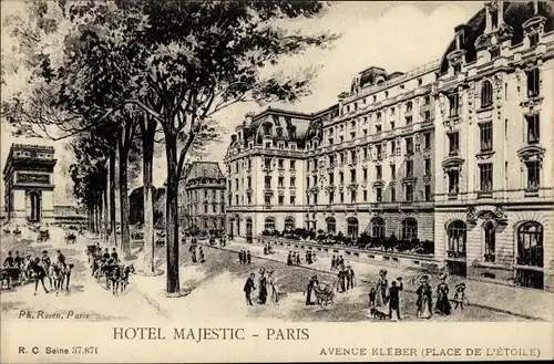 Künstler Ak Paris XVI. Passy-Viertel, Hotel Majestic, Avenue Kleber
