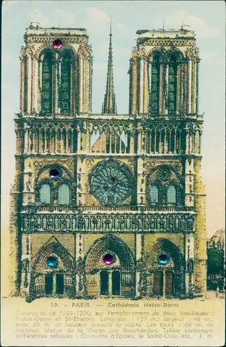 Glitzer Ak Paris IV Ile de la Cité, Cathédrale Notre Dame