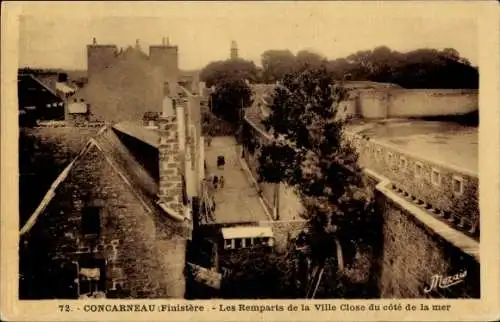Ak Concarneau Finistère, Les Remparts de la Ville Close du cote de la mer
