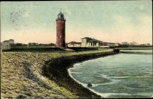 Ak Nordseebad Cuxhaven, Leuchtturm, Seepavillon