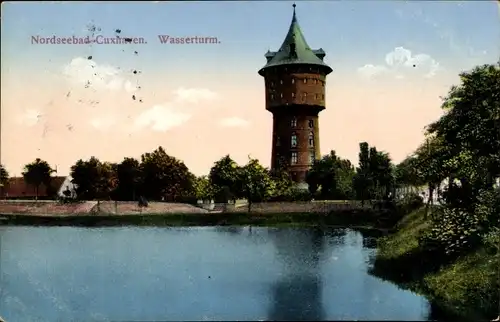 Ak Cuxhaven in Niedersachsen, Wasserturm, Bahnhofswasserloch