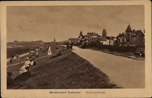 Ak Nordseebad Cuxhaven, Deichpromenade