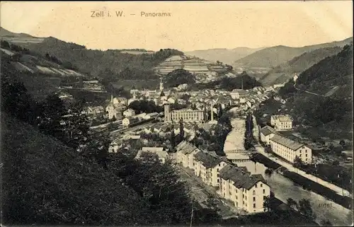 Ak Zell im Wiesental, Panorama