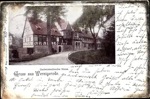 Ak Wernigerode im Harz, Gadenstedtsches Haus