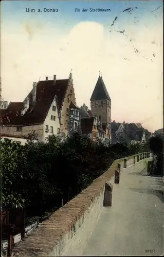 Ak Ulm an der Donau, An der Stadtmauer