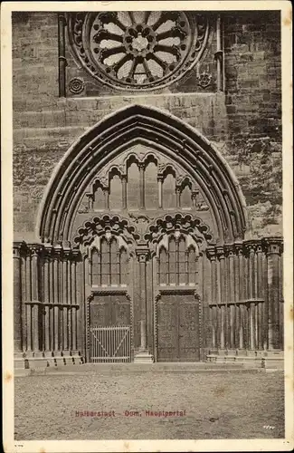 Ak Halberstadt am Harz, Dom, Hauptportal