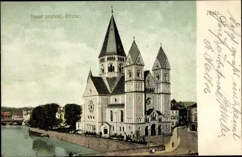 Ak Metz Moselle, Neue protestantische Kirche