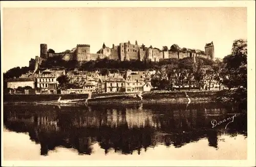 Ak Chinon Indre et Loire, Vue generale du Chateau