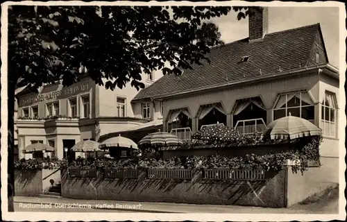 Ak Oberschlema Bad Schlema im Erzgebirge, Radiumbad, Kaffee Reinwart