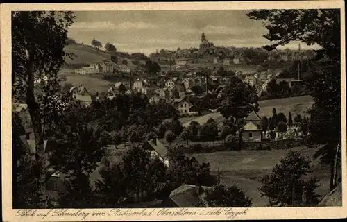 Ak Schneeberg im Erzgebirge, Totalansicht, Blick von Oberschlema