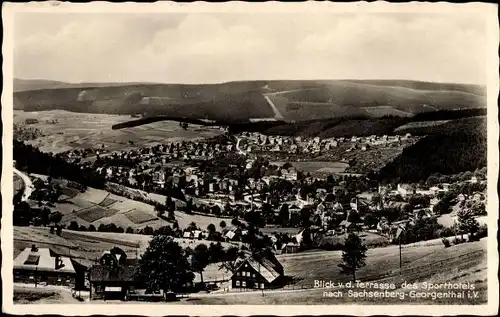 Ak Sachsenberg Georgenthal Klingenthal im Vogtland, Panorama vom Sporthotel aus gesehen