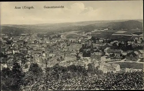 Ak Aue im Erzgebirge Sachsen, Gesamtansicht