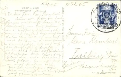 Ak Erlbach im Vogtland, Totalansicht