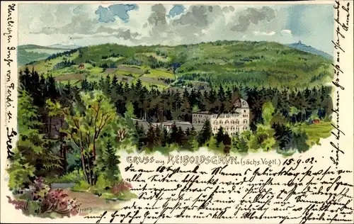Litho Bad Reiboldsgrün Auerbach im Vogtland, Gebäude, Panorama