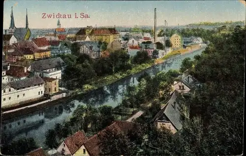 Ak Zwickau in Sachsen, Gesamtansicht