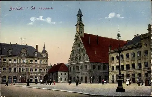 Ak Zwickau in Sachsen, Hauptmarkt