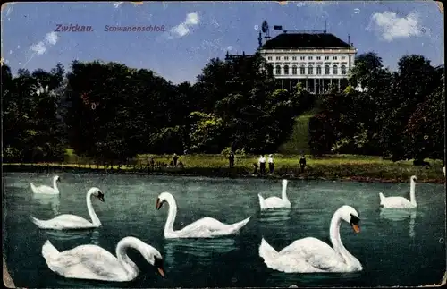 Ak Zwickau in Sachsen, Schwanenschloss