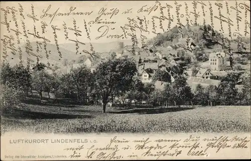 Ak Lindenfels im Odenwald, Panorama