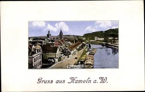 Passepartout Ak Hameln an der Weser Niedersachsen, Panorama