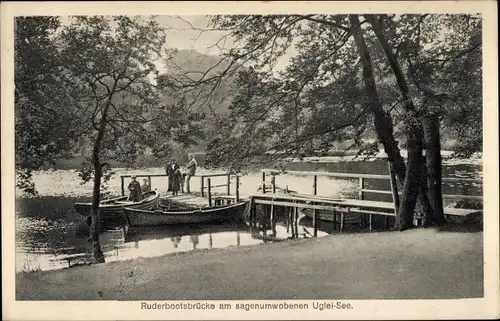 Ak Eutin in Ostholstein, Ukleisee, Uglei See, Ruderbootsbrücke