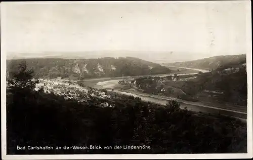 Ak Bad Karlshafen an der Weser, Blick von der Lindenhöhe