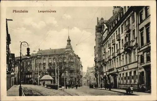 Ak Pforzheim im Schwarzwald, Leopoldsplatz