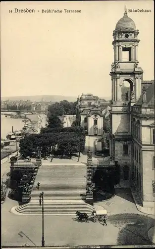 Ak Dresden Altstadt, Brühlsche Terrasse, Ständehaus